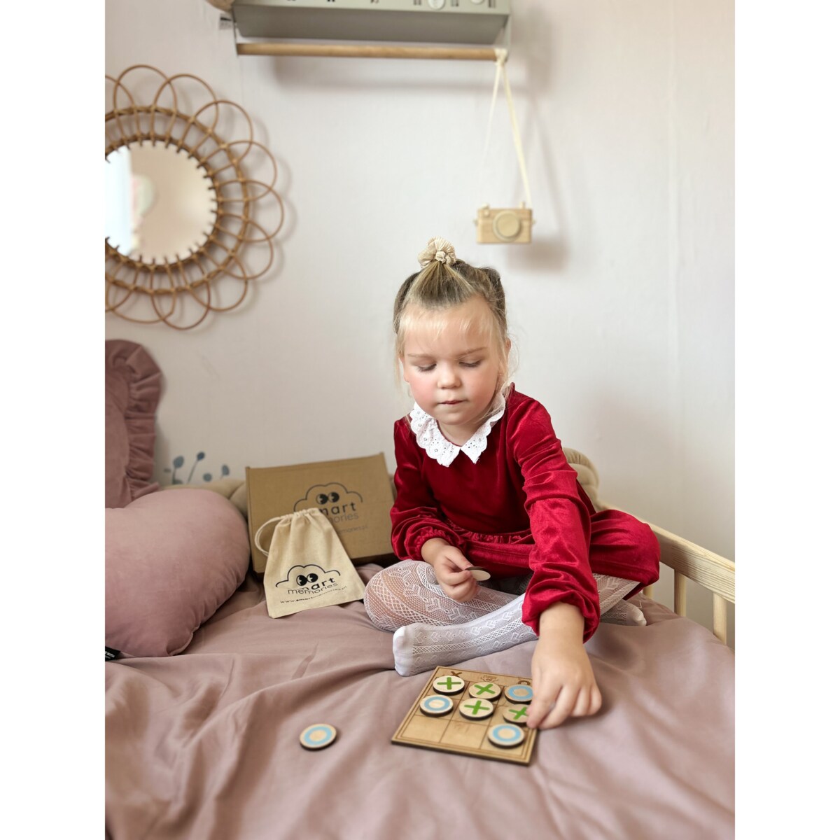 Drewniana gra logiczna dla dzieci - Kółko i krzyżyk