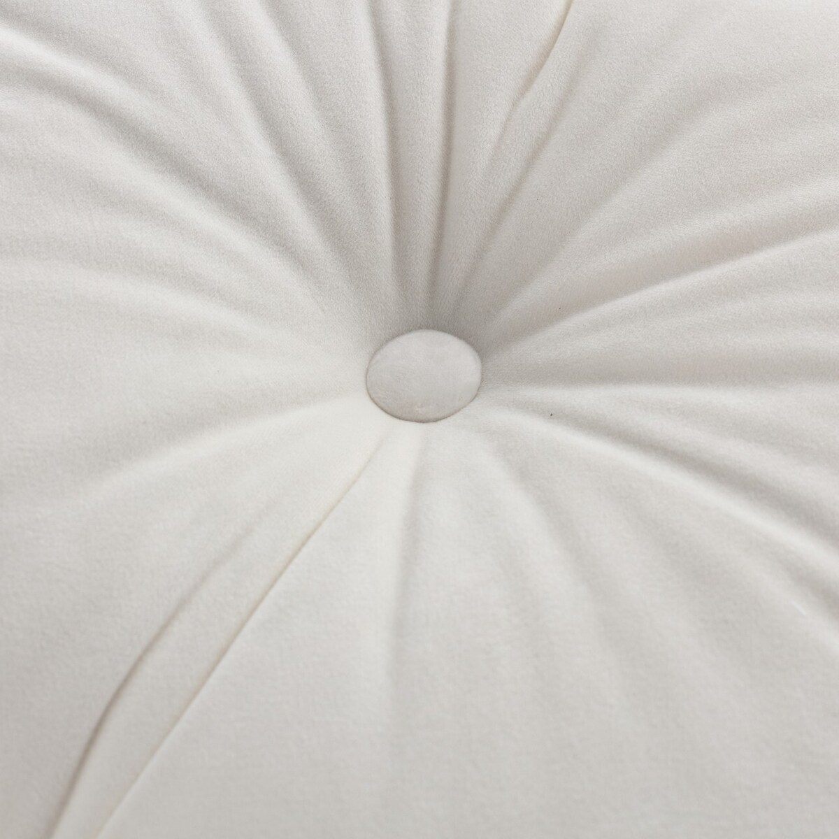 Poduszka kwadratowa Velvet z guzikiem, śmietankowa biel, 37 x 37cm, Velvet