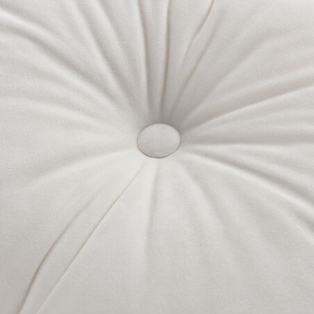 Poduszka kwadratowa Velvet z guzikiem, śmietankowa biel, 37 x 37cm, Velvet