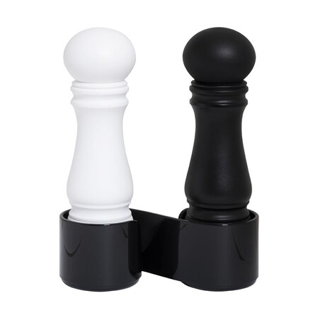 Zestaw 2 mini młynków na przyprawy biały-czarny, 12 cm, Crush Grind