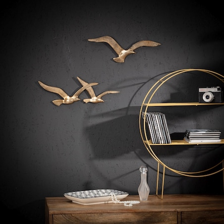 Dekoracja Birds gold, 39x2x13cm