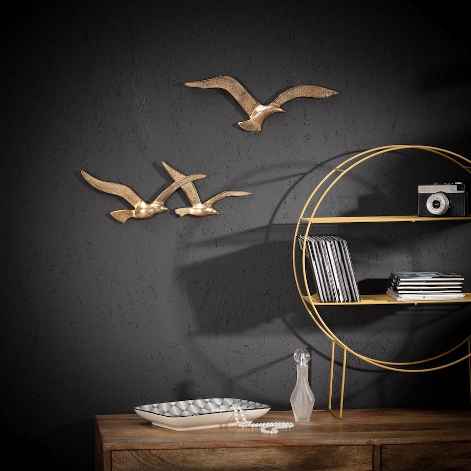 Dekoracja Birds gold, 39x2x13cm