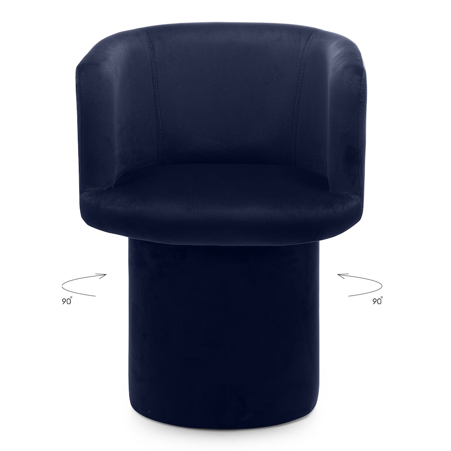 Fotel obrotowy, welur, granatowy Haco
