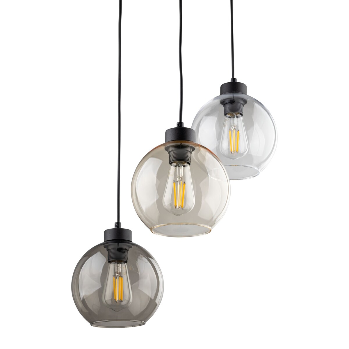 Okrągła lampa wisząca kaskada Cubus 2831 TK Lighting metalowa szklana