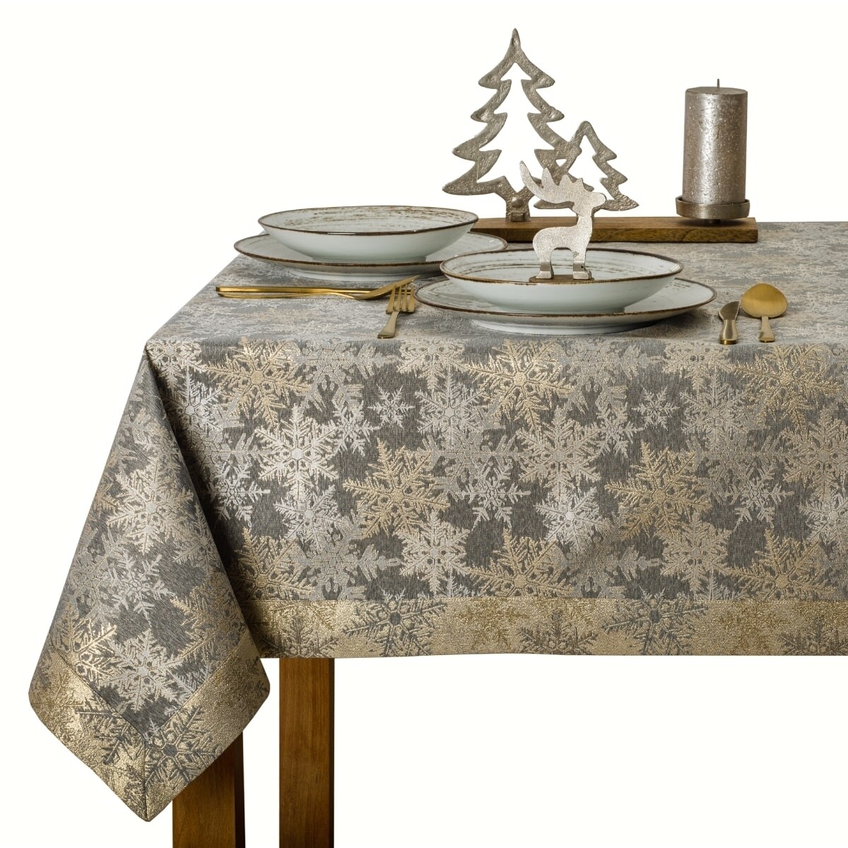 Obrus Magiczne Święta - 120x180 cm - złoty