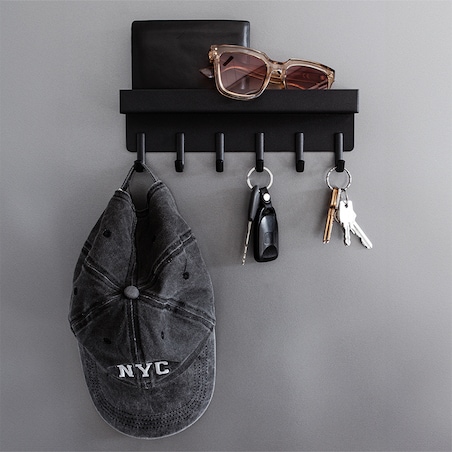 Wieszak ścienny z półką na klucze akcesoria metalowy loft
