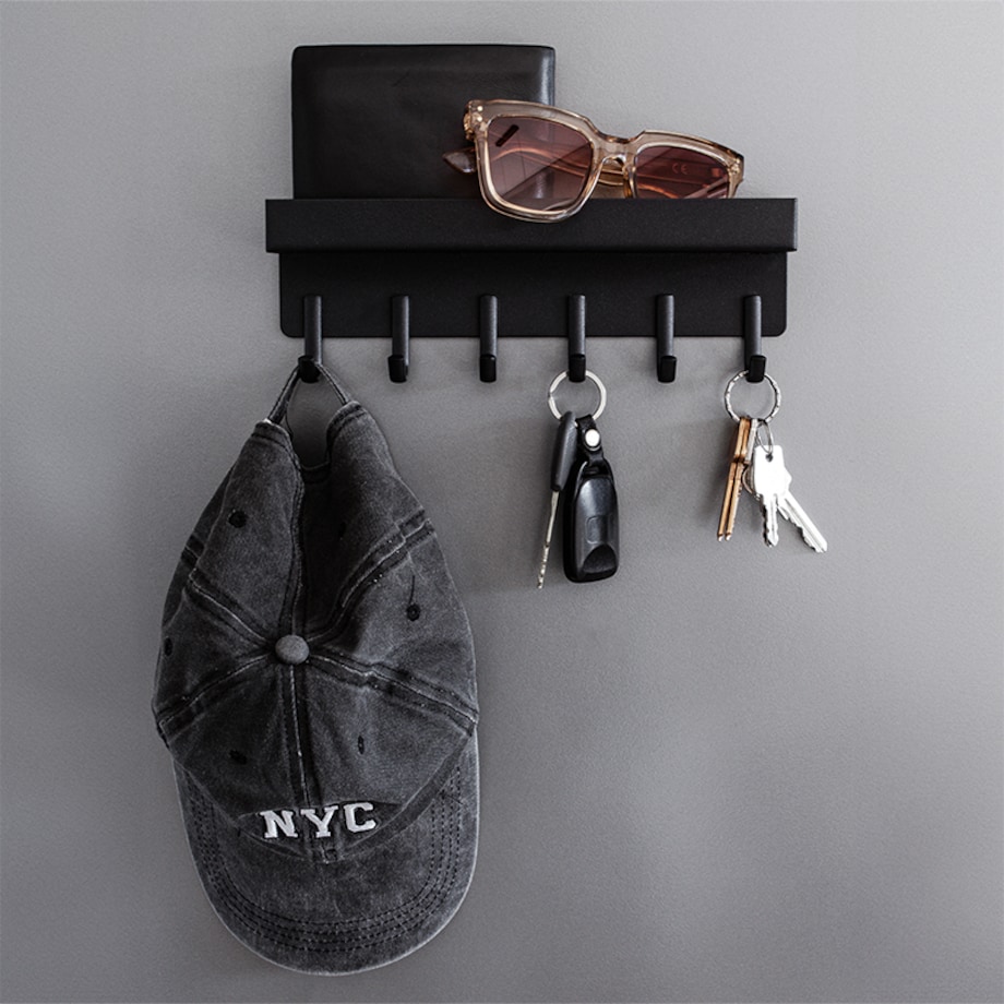 Wieszak ścienny z półką na klucze akcesoria metalowy loft