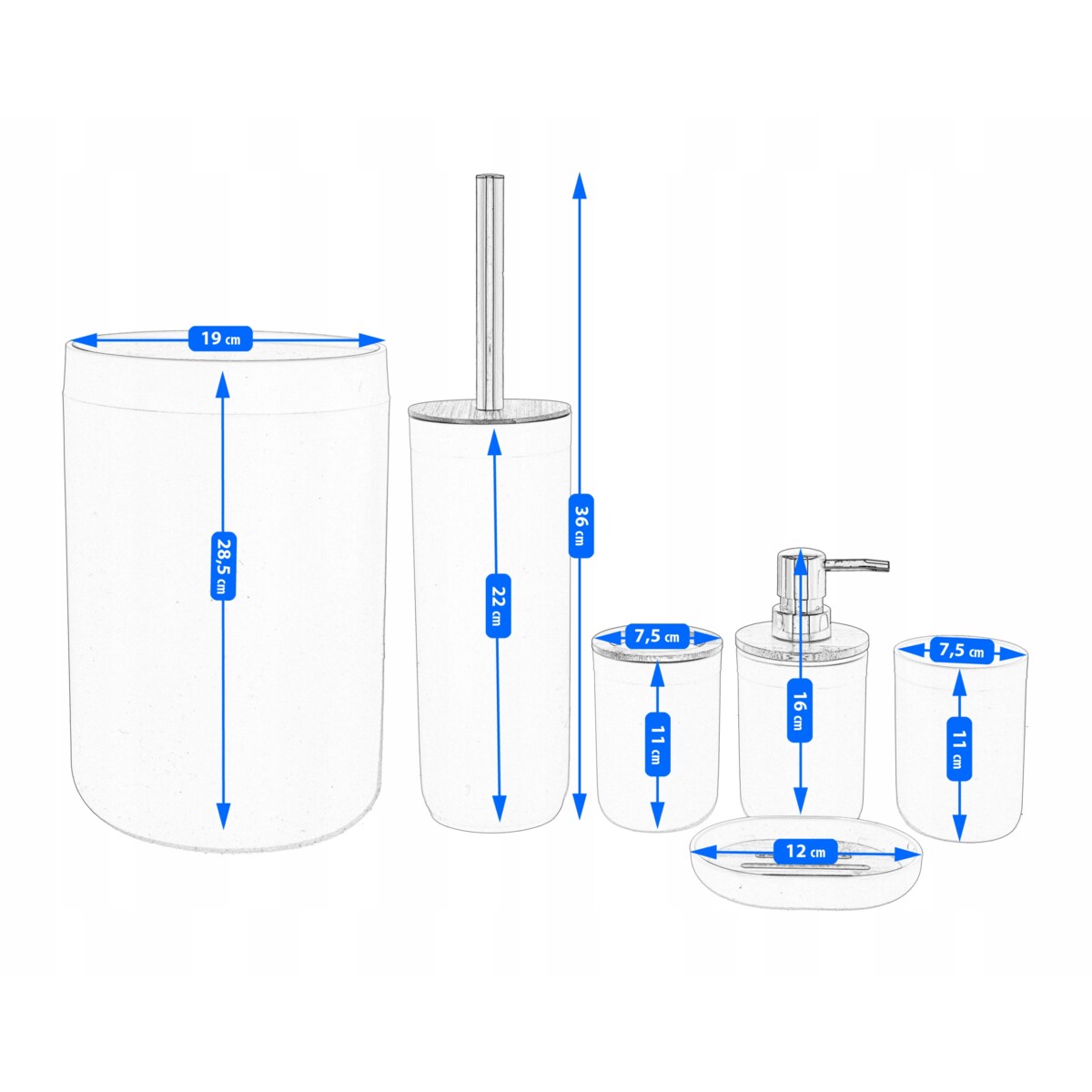 zestaw łazienkowy 6 elementów