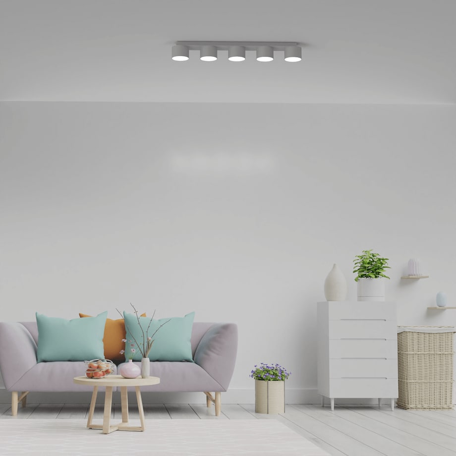 Minimalistyczna lampa sufitowa Dixie tuby do jadalni białe