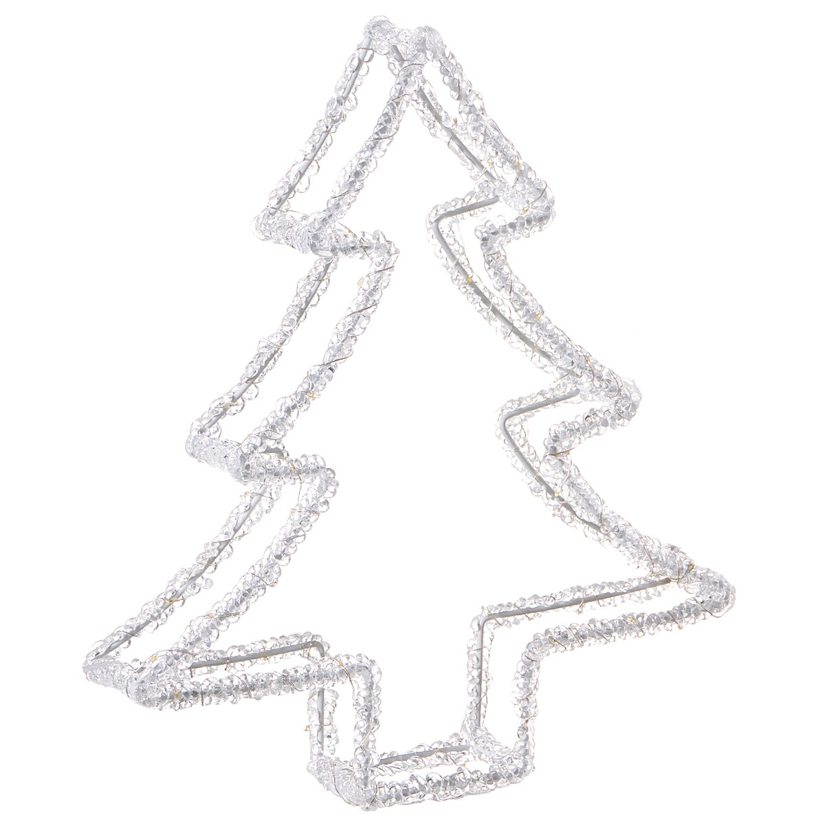 Dekoracja ogrodowa LED OLBOAN Choinka 34 cm Biały