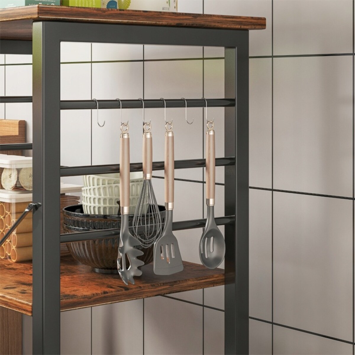 Szafka mobilna na kółkach rustykalna stolik śniadaniowy wózek kuchenny loft