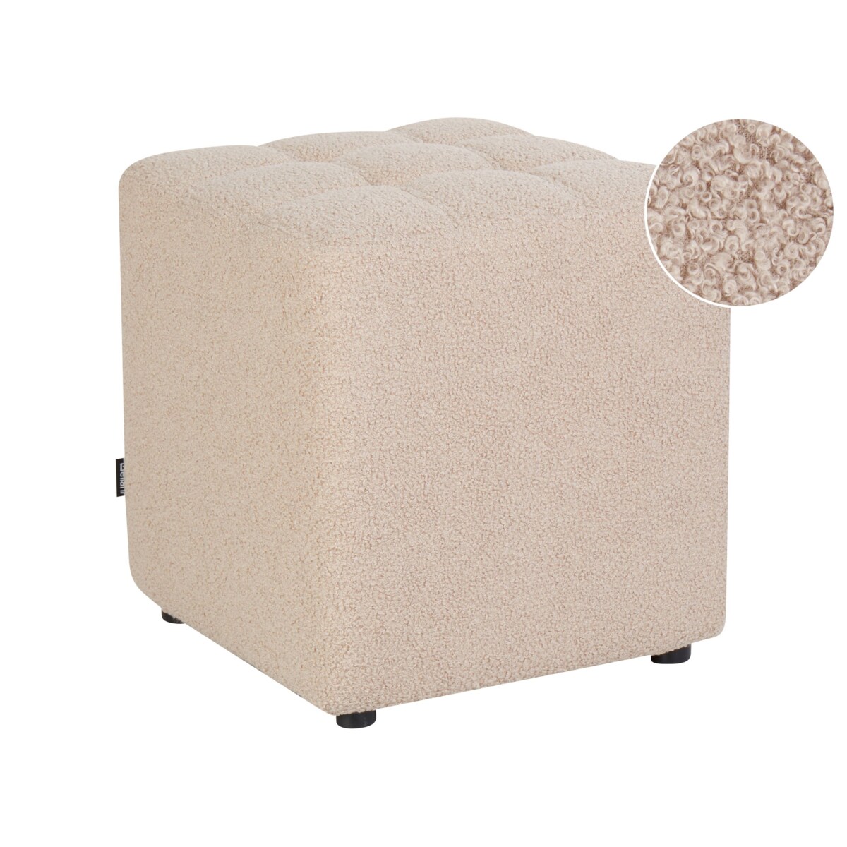 Puf KANSAS Boucle Beżowy 38 cm 38 cm 39 cm