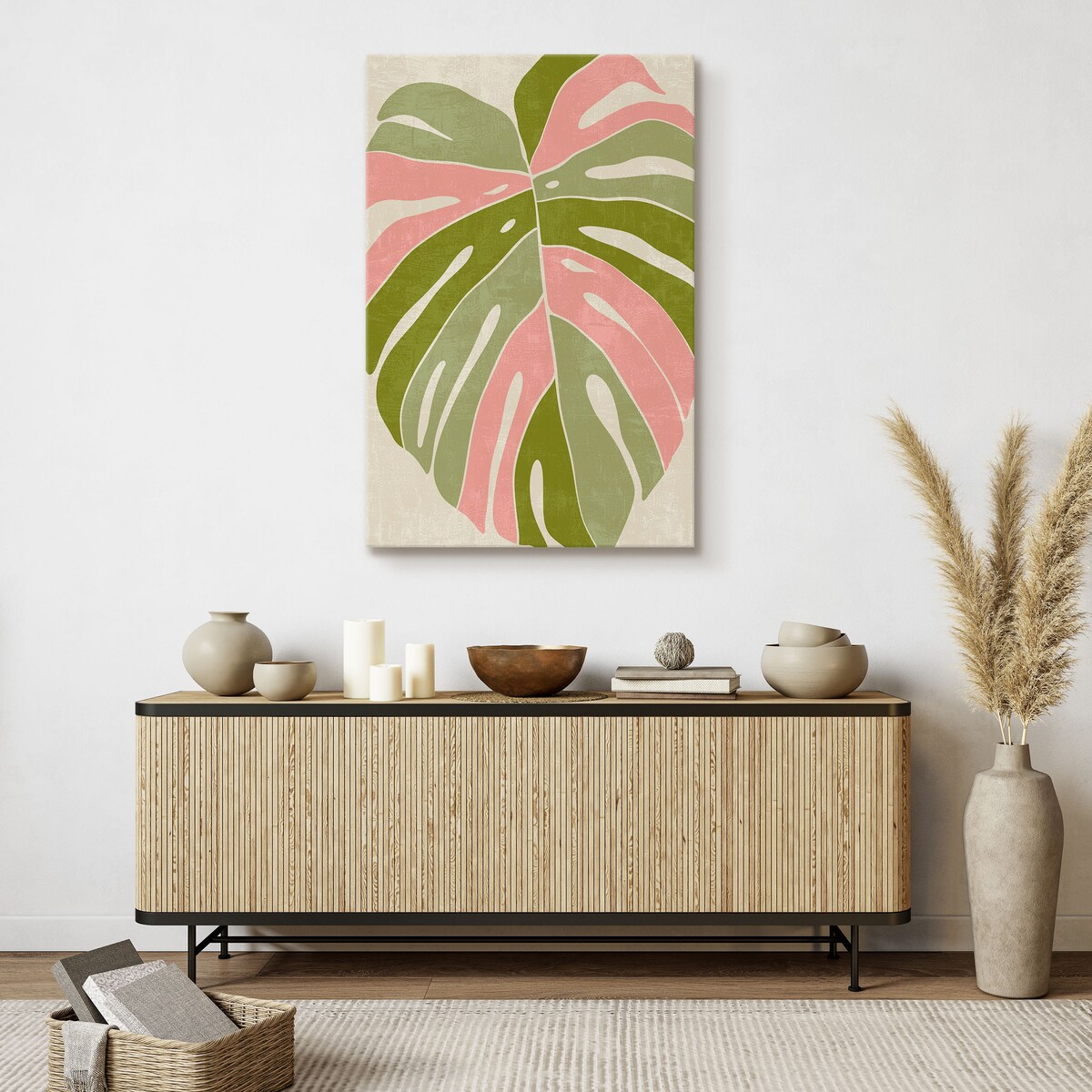 Obraz Pastelowy Liść Monstery 80x120cm