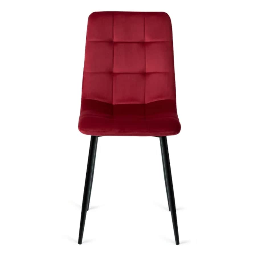 Krzesło Tapicerowane Welurowe Kuchenne Do Jadalni Salonu Loft Bordowe PERU