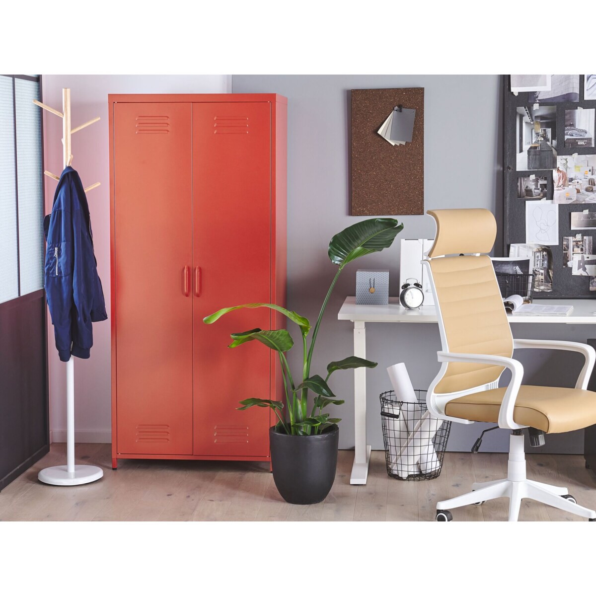 Szafa biurowa metalowa czerwona VARNA