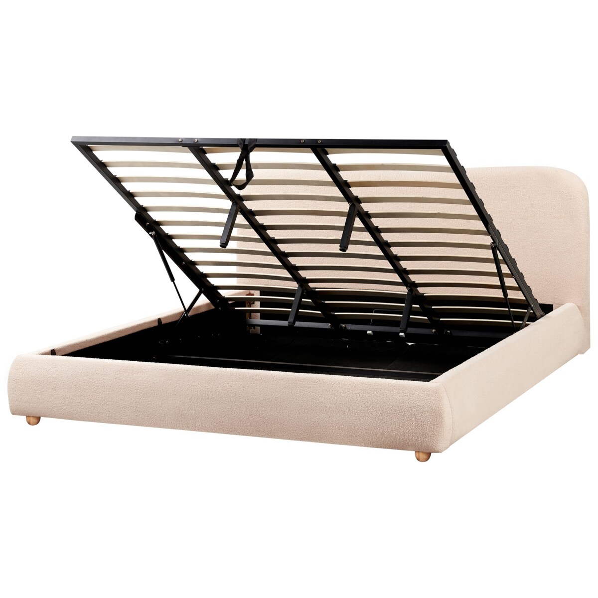 Łóżko z pojemnikiem Boucle BLAGNAC 180 x 200 cm Beżowy