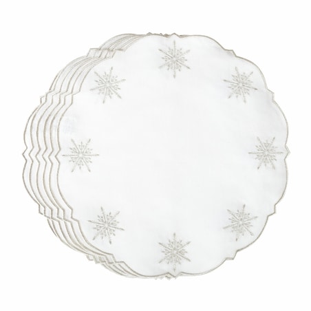 Haftowane podkładki Silver Stars - 6 sztuk