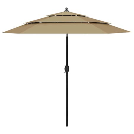 vidaXL 3-poziomowy parasol na aluminiowym słupku, taupe, 2,5 m