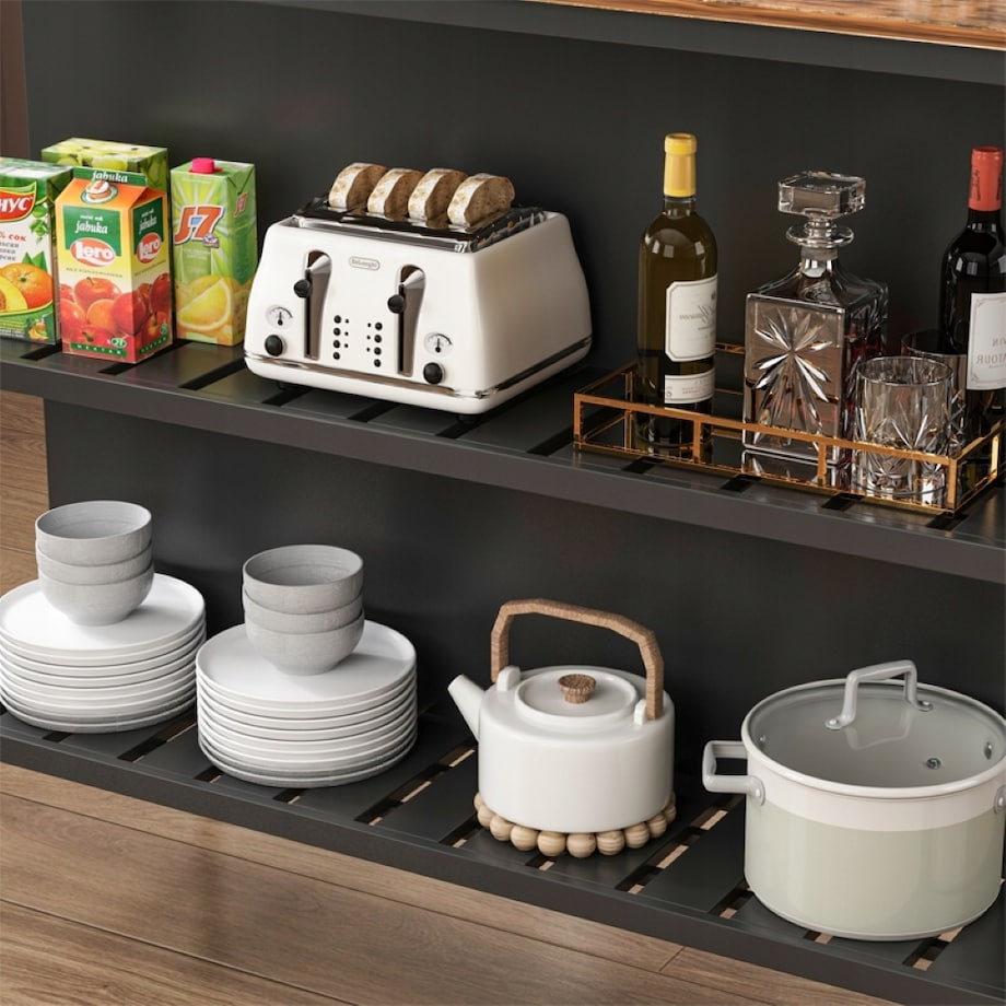 Wyspa kuchenna stół barowy kredens szafka na kółkach 2 półki regał wózek