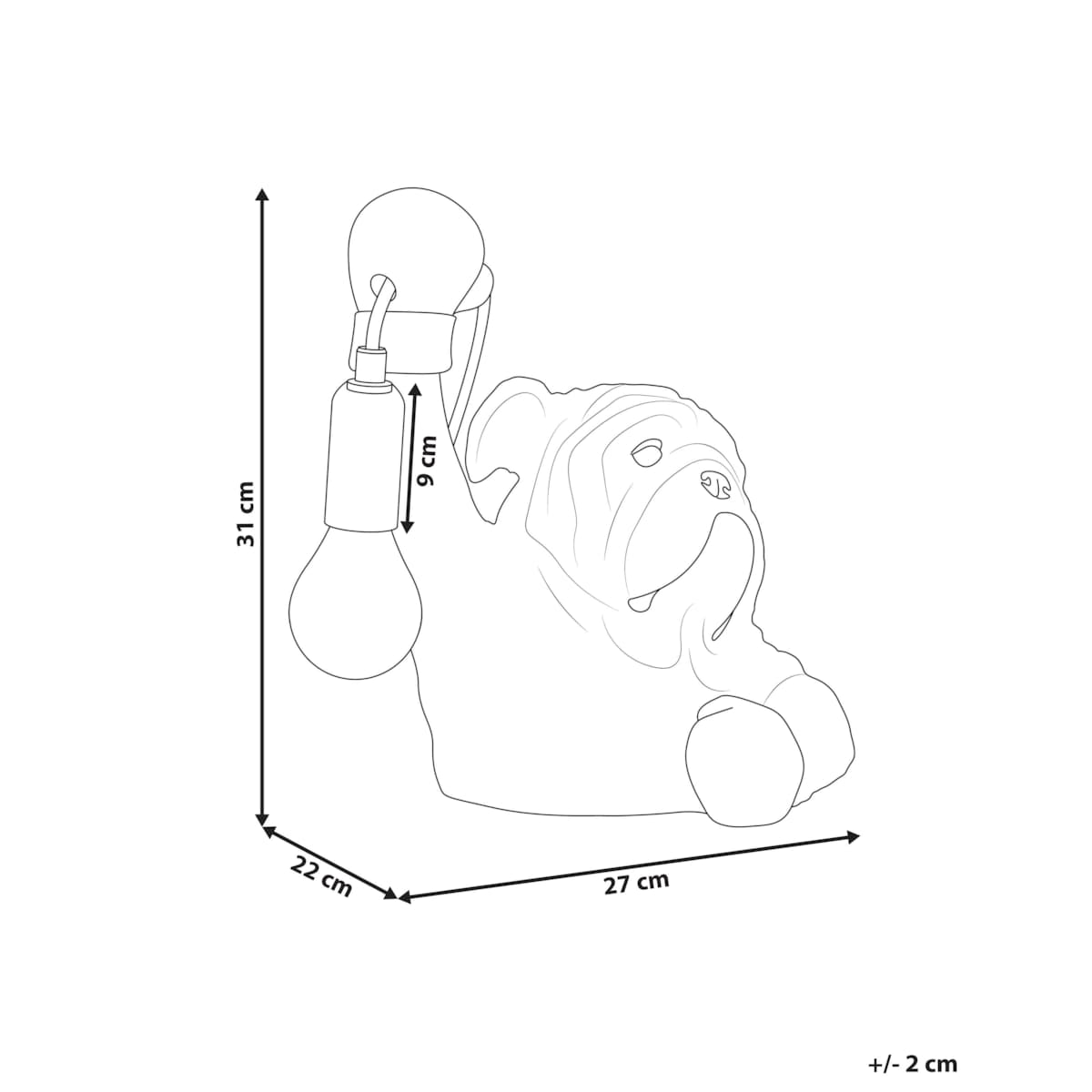 Lampa stołowa Pies MIKE Złoty