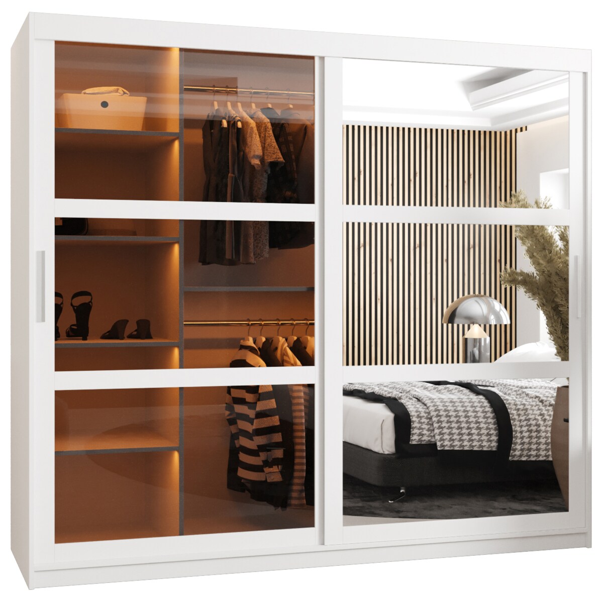 Szafa przesuwna Garderoba DOME 2 200 biały