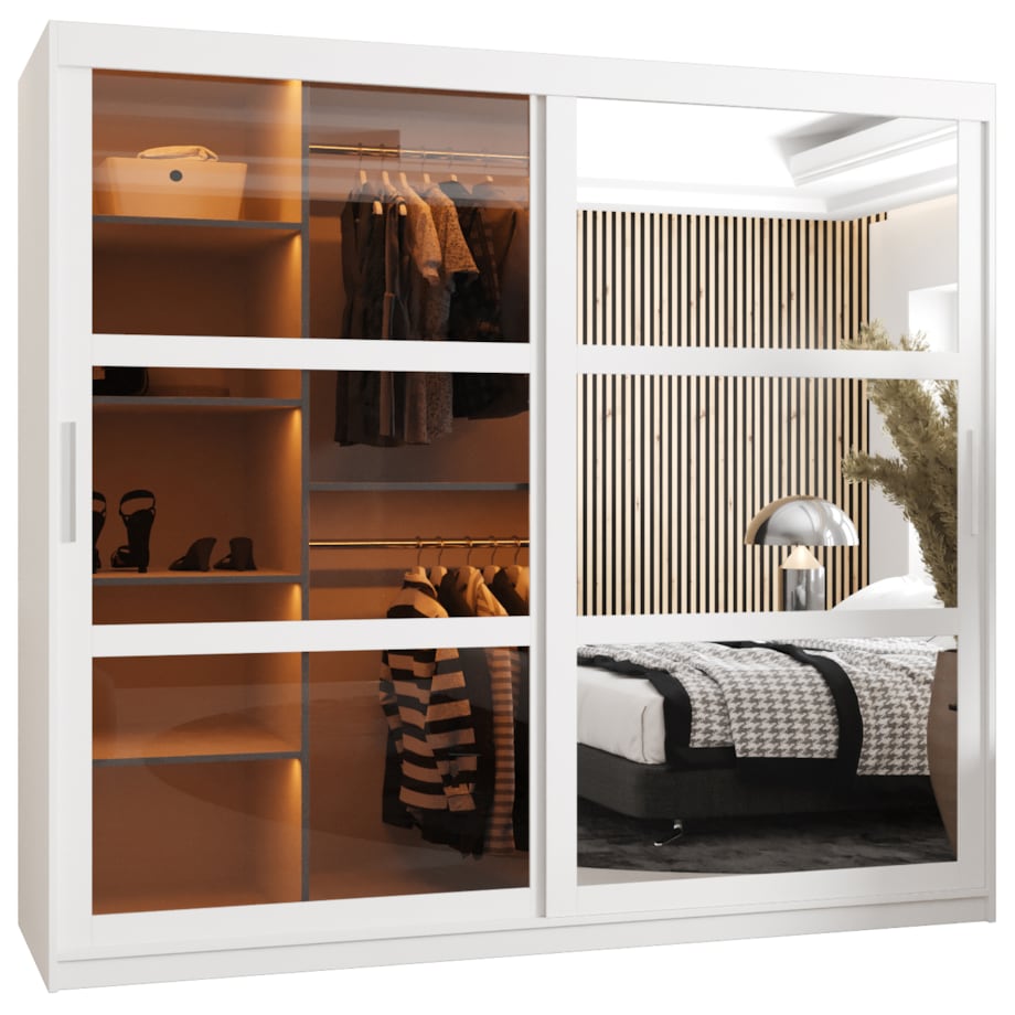 Szafa przesuwna Garderoba DOME 2 200 biały