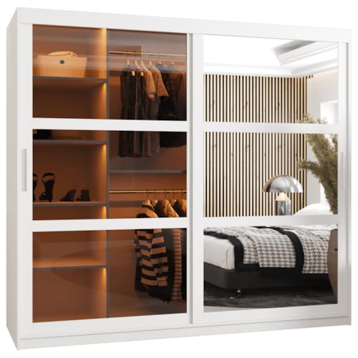 Szafa przesuwna Garderoba DOME 2 200 biały