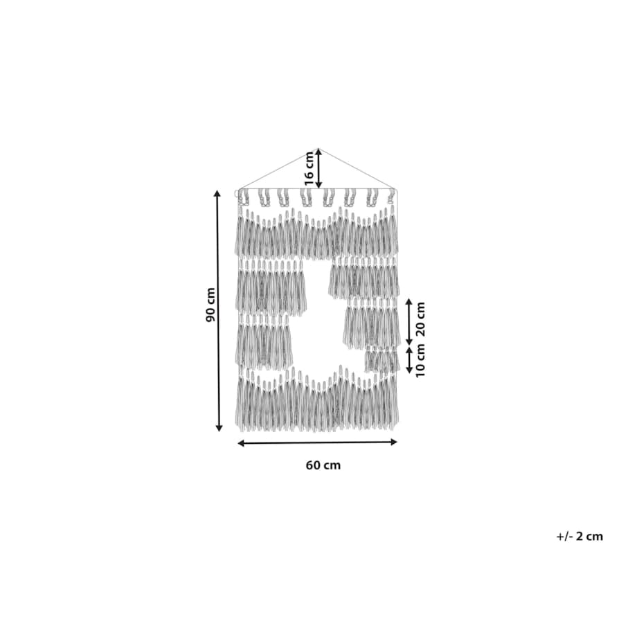 Dekoracja ścienna z frędzlami beżowo-szara MAHRI