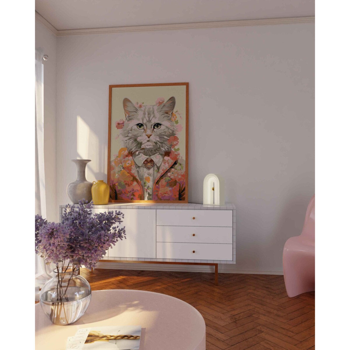 Malowanie po numerach, zestaw DIY – Koci Gentelman - 50x70 cm- Produkt PL