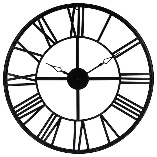 Zegar na ścianę metalowy z cyframi rzymskimi, Ø 70 cm, Atmosphera