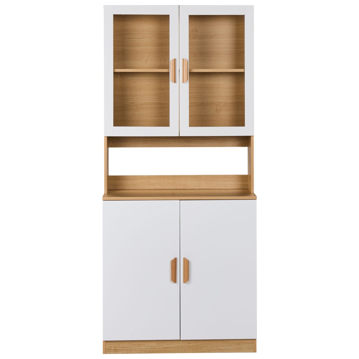 Witryna ze szklaną gablotą CYGNET 80 cm Biały