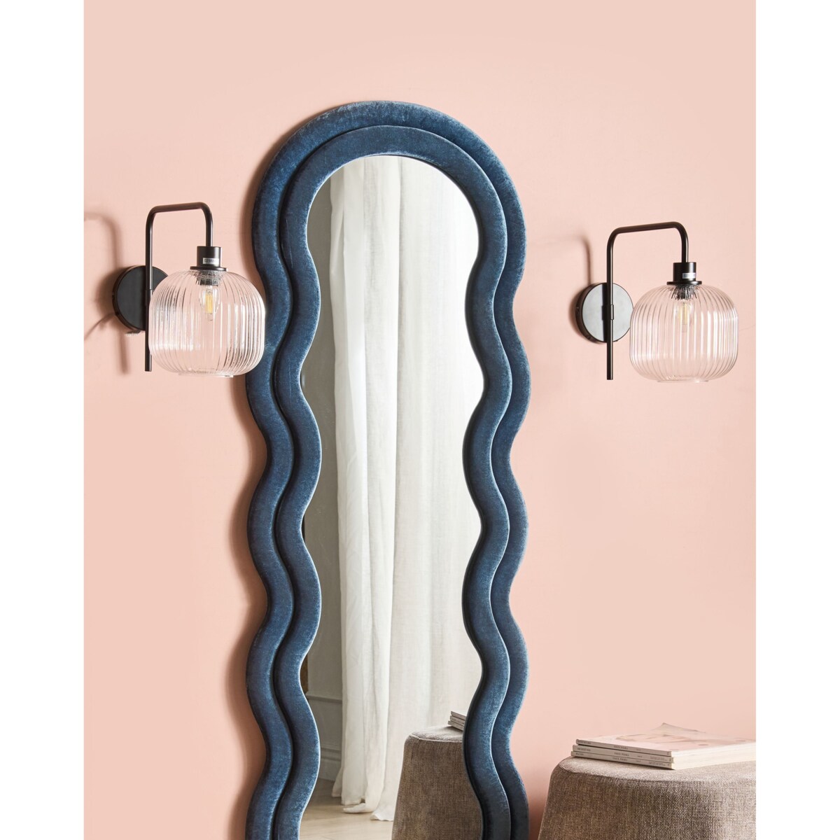 Zestaw 2 lamp ściennych COMAPALA Metal Czarny