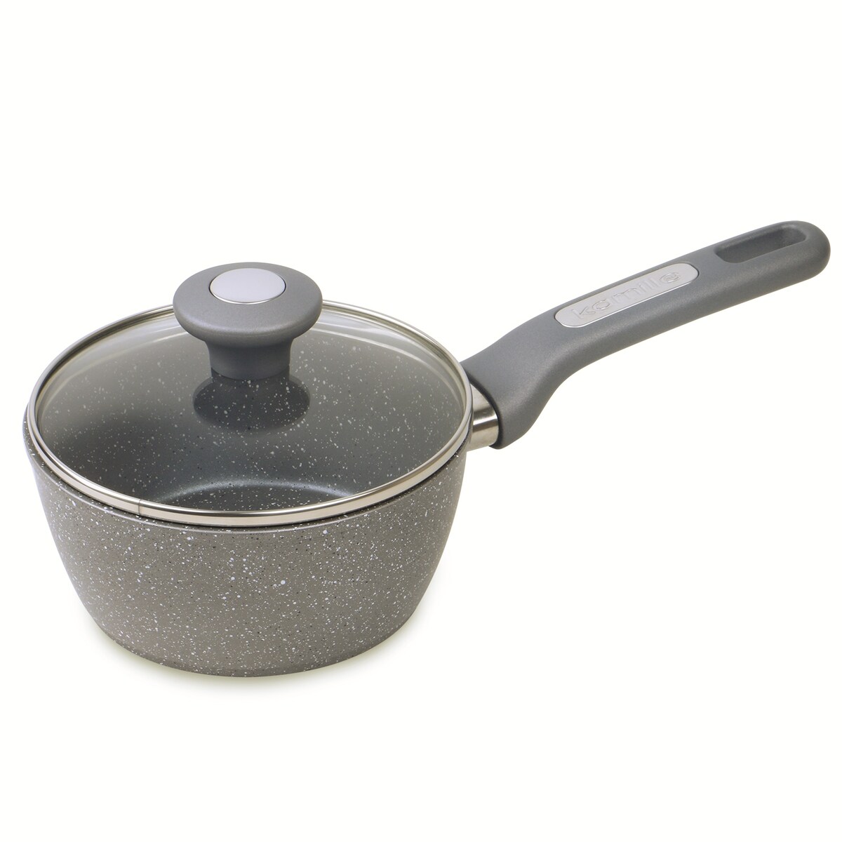 Rondel garnek granitowy z pokrywką szklaną 1.2L indukcja KAMILLE