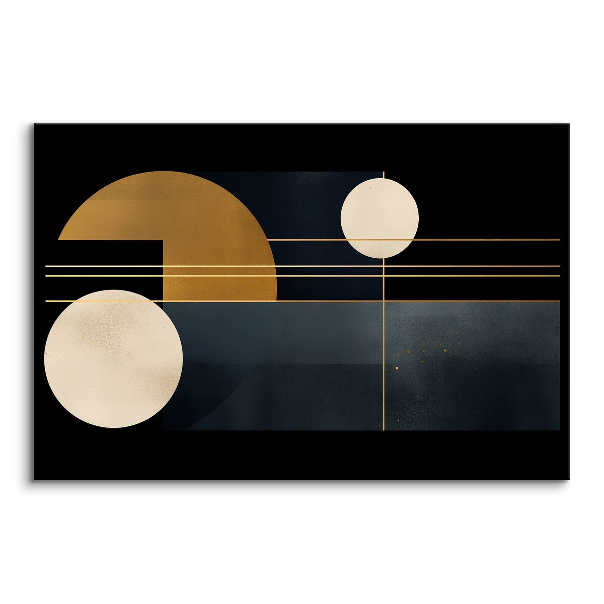 Obraz Do Sypialni Jadalni Abstrakcja Złote Kształty Geometryczne 120x80cm