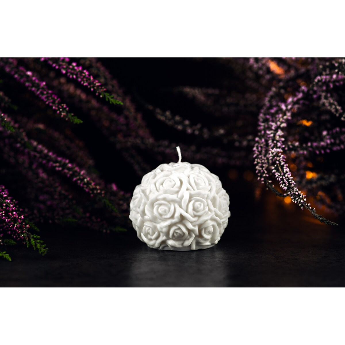 Różana kula mała Świeca sojowa z dekoracyjna