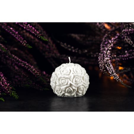 Różana kula mała Świeca sojowa z dekoracyjna