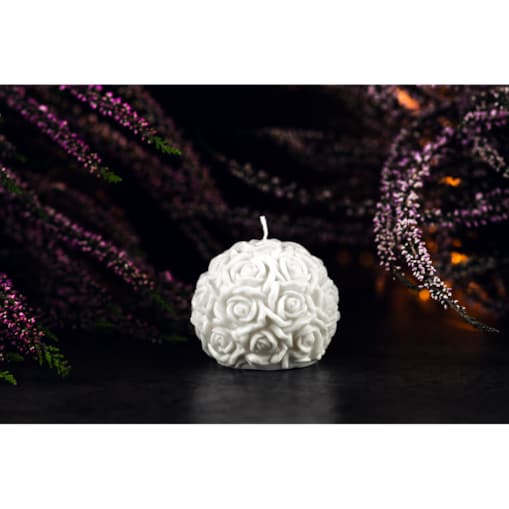 Różana kula mała Świeca sojowa z dekoracyjna