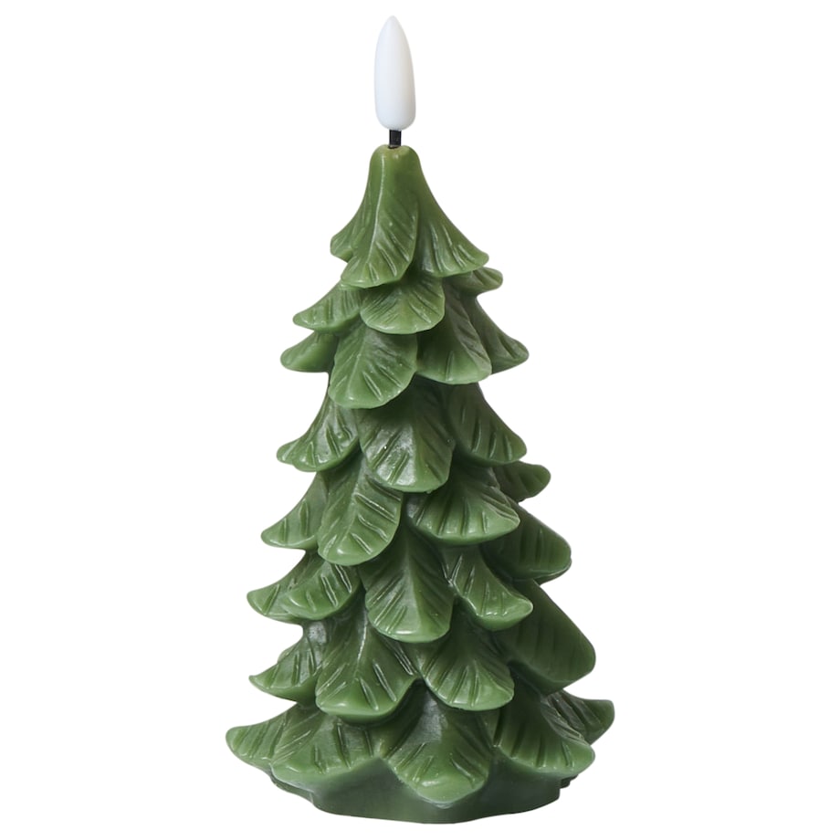 Zestaw 3 świec LED VELOURA Choinka 16 cm Zielony