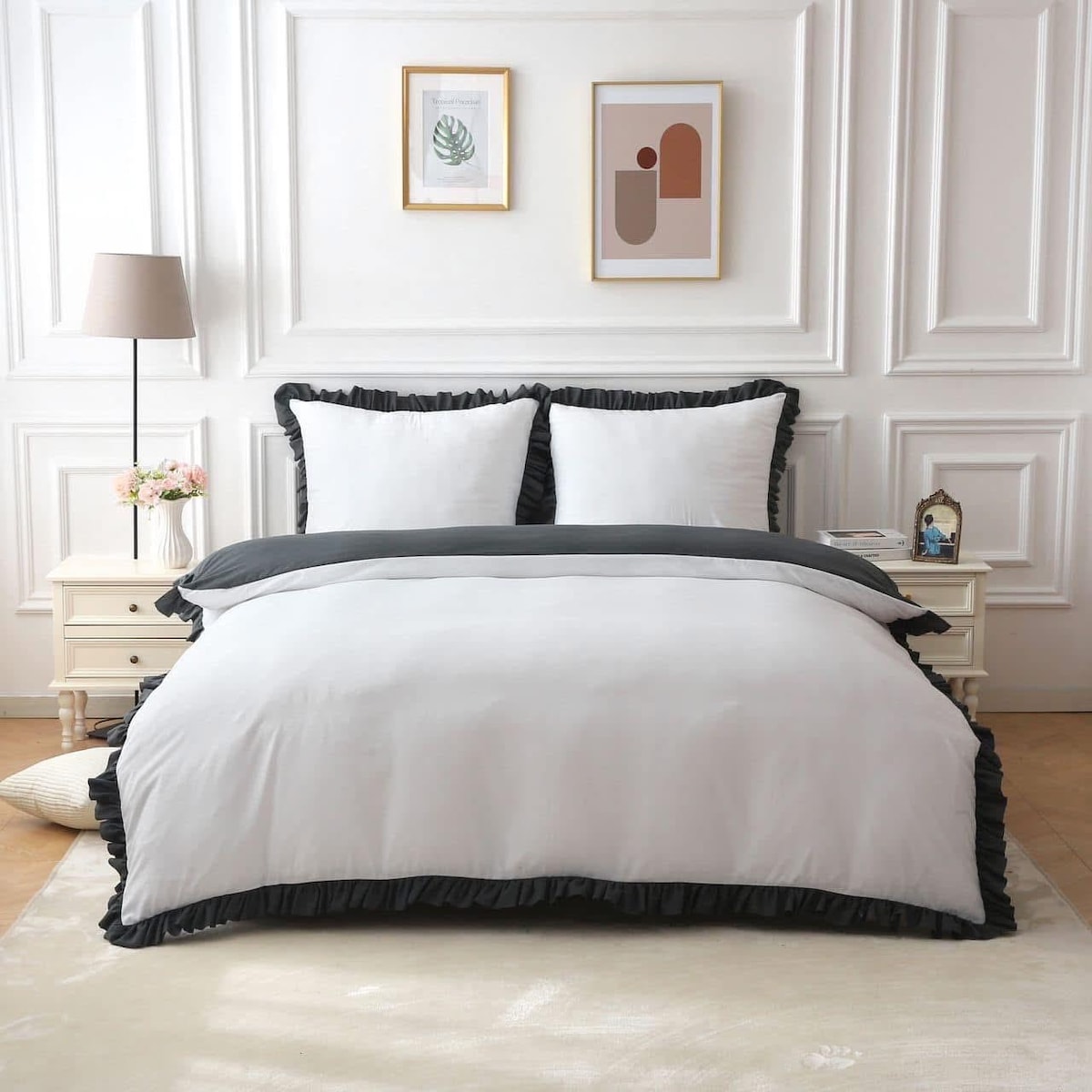 Pościel mikrofibra dwukolorowa z falbanką 200x220 cm