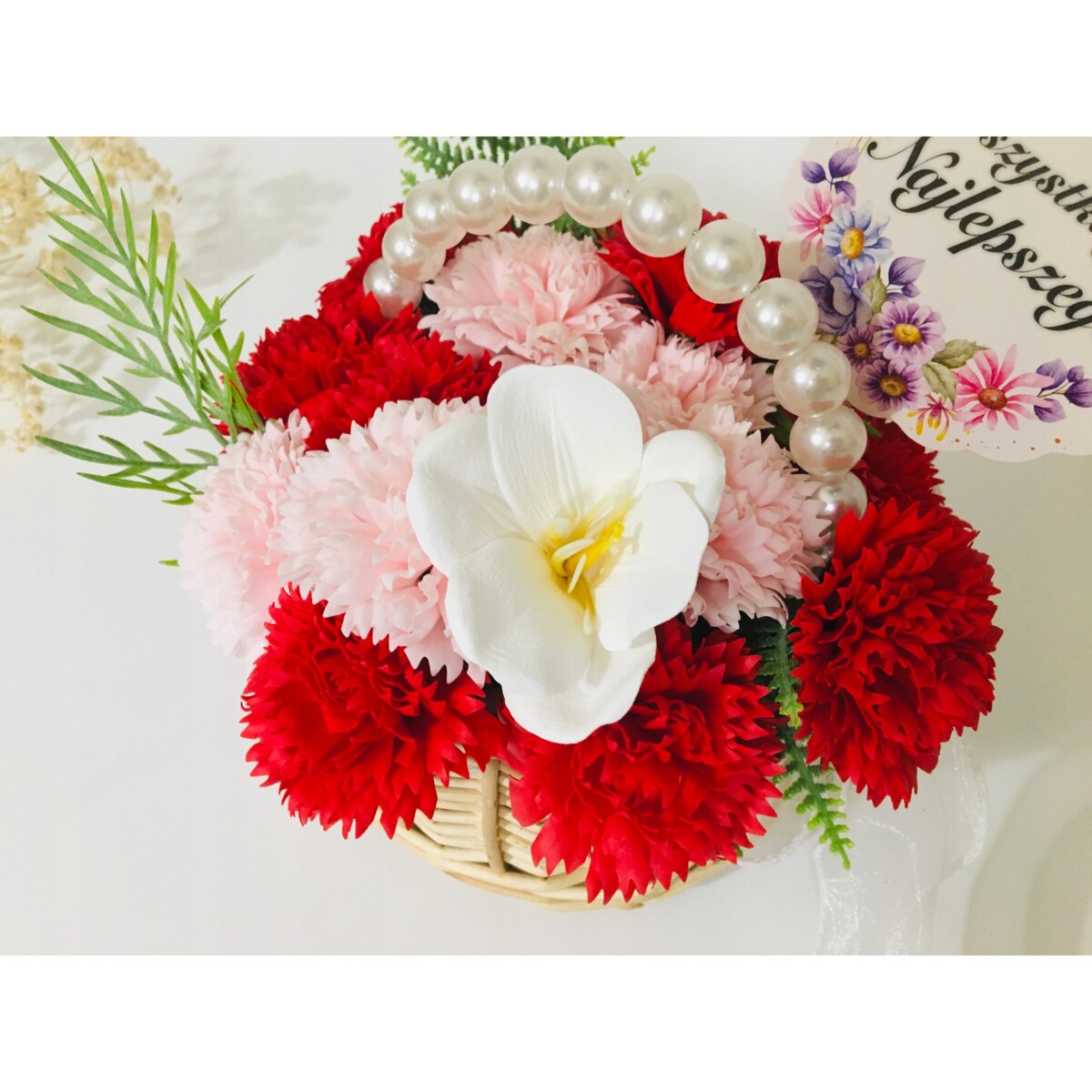 KWIATY MYDLANE MAGNOLIA do bukietów stroika flower box BIAŁA dekoracja