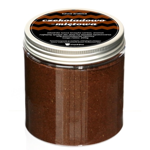 Kawa aromatyzowana smak CZEKOLADOWO MIĘTOWA mielona ARABICA PREMIUM 200g na prezent upominek dla kobiety mężczyzny faceta mamy taty żony męża