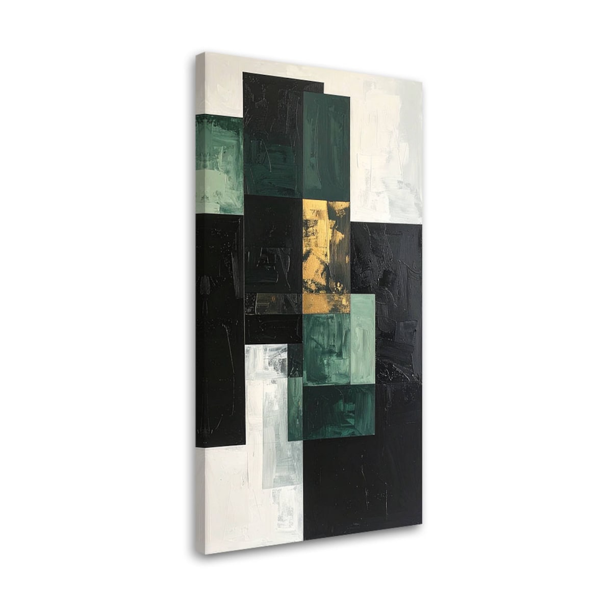 Obraz do salonu sypialni biura kuchni, Abstrakcja kształty zielony szary