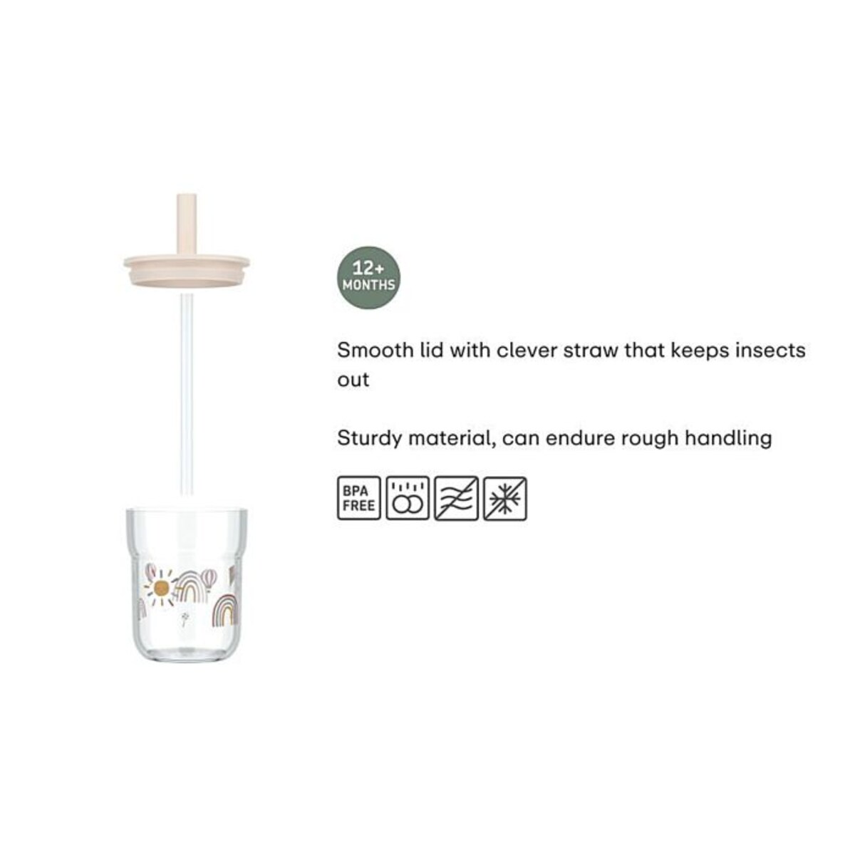 Szklanka dziecięca ze słomką Mio 250ml Fairy Garden 108023065406
