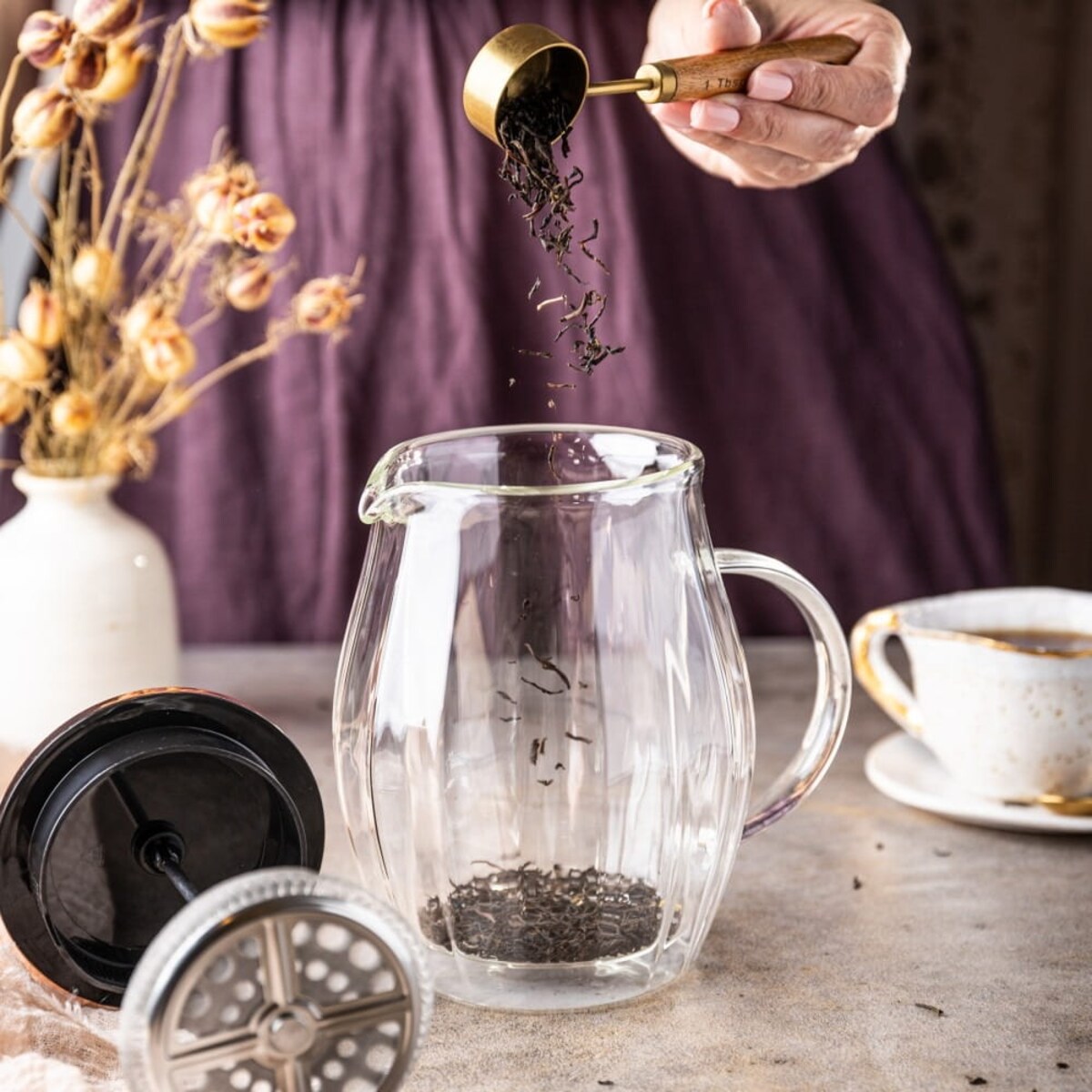 Zaparzacz do kawy herbaty 0.60L French Press różowe złoto KLAUSBERG