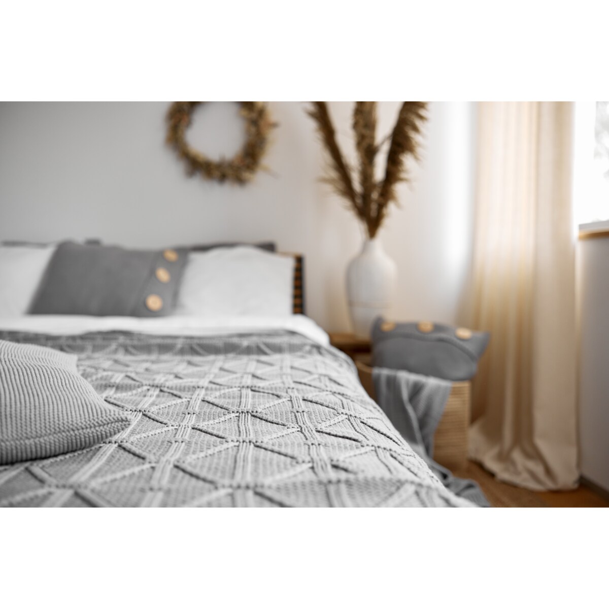 Narzuta brytyjska szara, 220 x 240 cm, La Manta