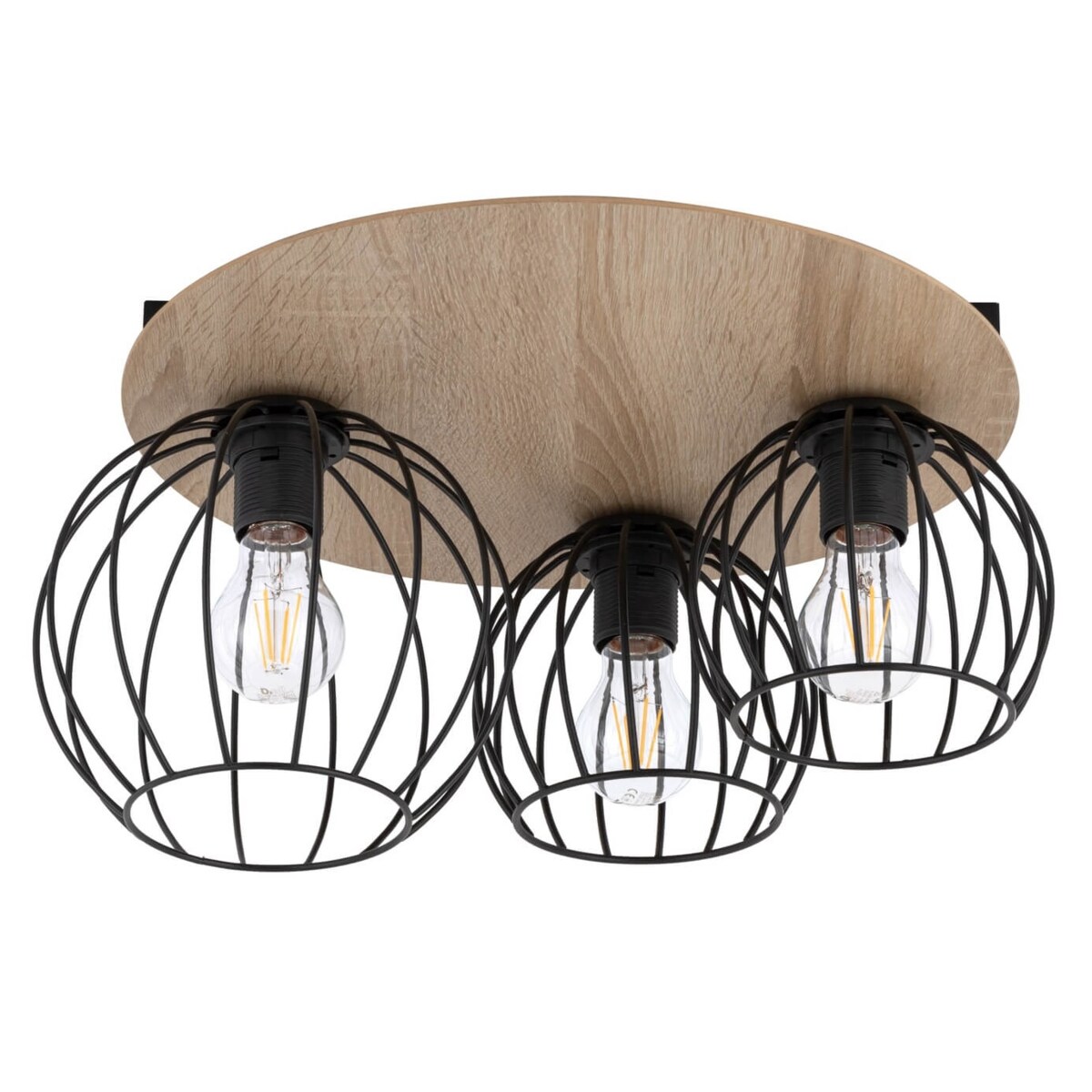 Lampa sufitowa Cyber 32356 druciak do przedpokoju czarny drewno