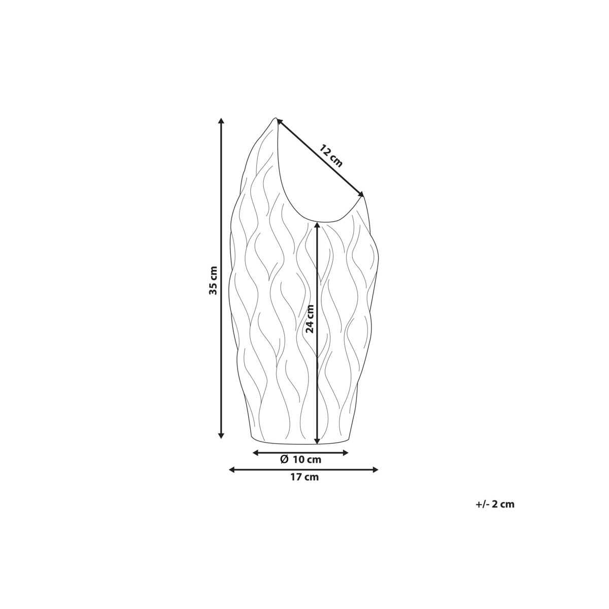 Wazon dekoracyjny ceramiczny srebrny HALUZA