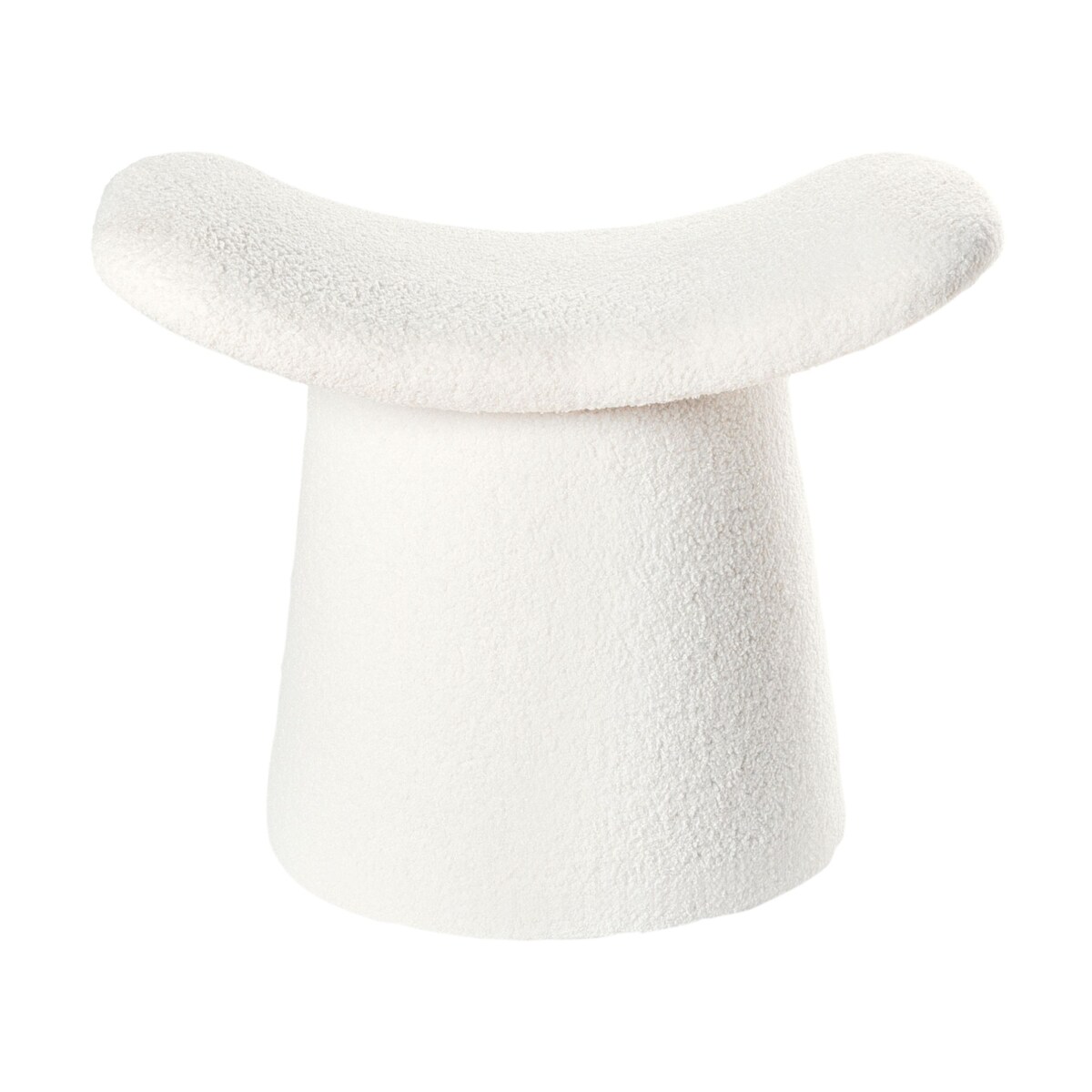 Puf RIDDLE Złamana biel Sztuczne futro 38 cm 57 cm