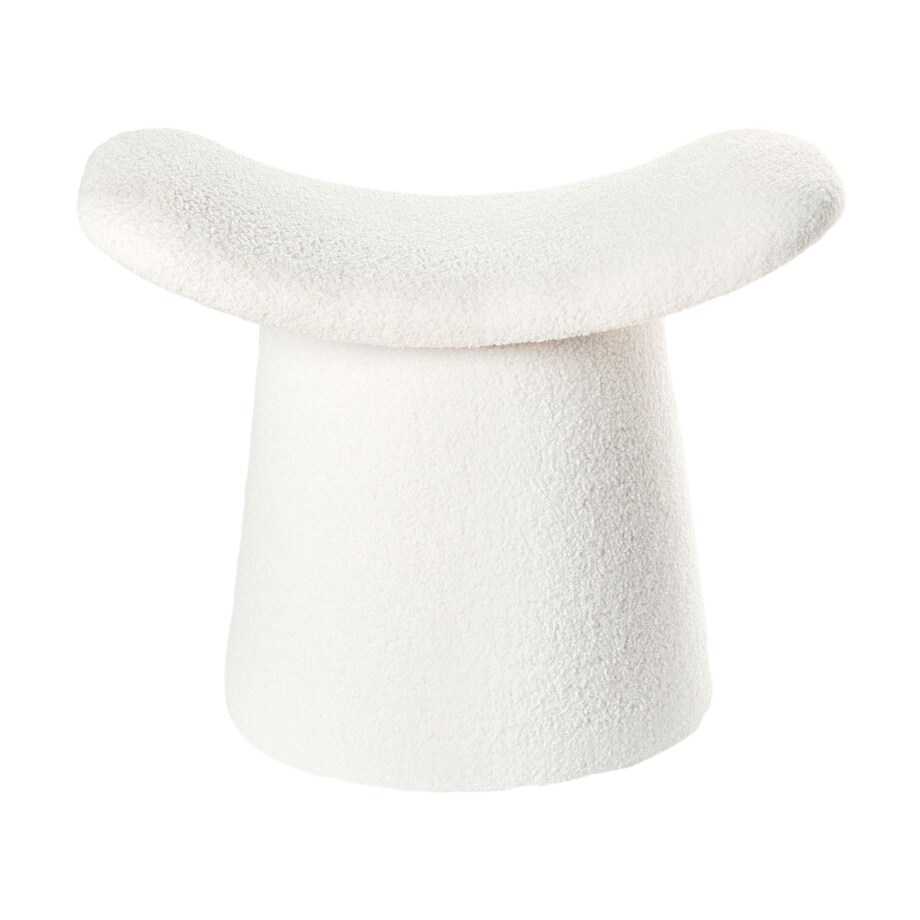 Puf RIDDLE Złamana biel Sztuczne futro 38 cm 57 cm