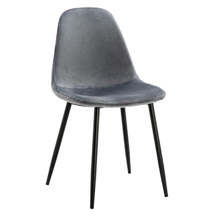 MODESTO krzesło LUCY szare - welur, metal